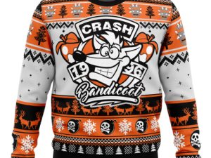 1996 Bandicoot Crash Bandicoot Ugly Christmas Sweater - Image 1