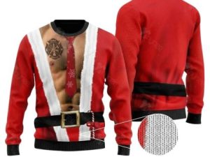 3 Packs Body With Firefighter Tattoos Christmas Ugly Christmas Sweater - Image 1
