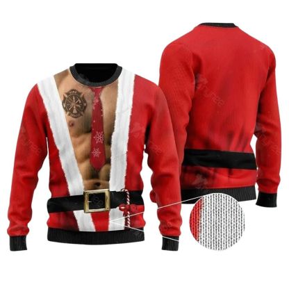 3 packs body with firefighter tattoos christmas ugly christmas sweater 1 3 Packs Body With Firefighter Tattoos Christmas Ugly Christmas Sweater - Image 1