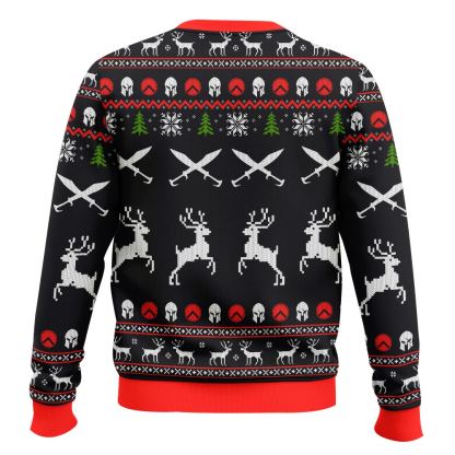 300 sparta this is santaaa christmas ugly christmas sweater 2 300 Sparta This Is Santaaa Christmas Ugly Christmas Sweater - Image 2