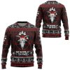 3D 666 The Number Of The Feast Ugly Christmas Sweater Custom Sweatshirt Apparel - Image 2