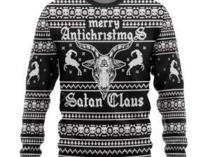 3D Antichristmas Satan Claus Ugly Christmas Sweater Custom Sweatshirt Apparel - Image 1