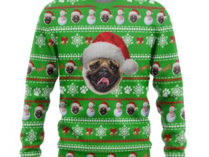 3D Dog Pet Christmas Custom Photo Ugly Christmas Sweater - Image 1