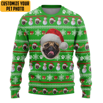 3d dog pet christmas custom photo ugly christmas sweater 1 3D Dog Pet Christmas Custom Photo Ugly Christmas Sweater - Image 1