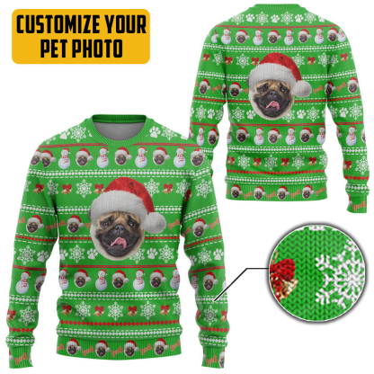 3d dog pet christmas custom photo ugly christmas sweater 2 3D Dog Pet Christmas Custom Photo Ugly Christmas Sweater - Image 2