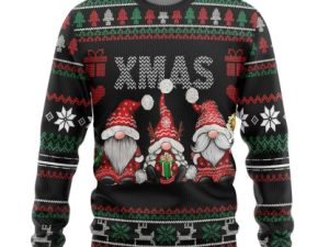 3D Gnomes Christmas Pattern Custom Ugly Christmas Sweater - Image 1