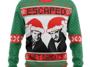 3D Home Alone Escaped Wet Bandits Ugly Christmas Sweater - Image 1