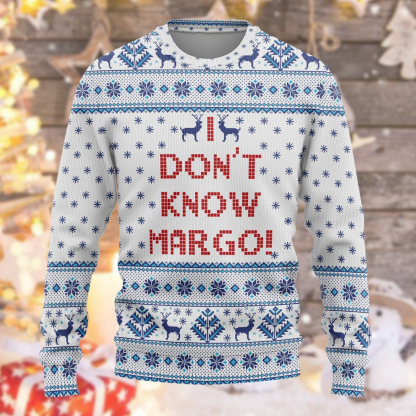 3d i dont know margo national lampoons ugly christmas sweater 2 3D I Dont Know Margo National Lampoons Ugly Christmas Sweater - Image 2