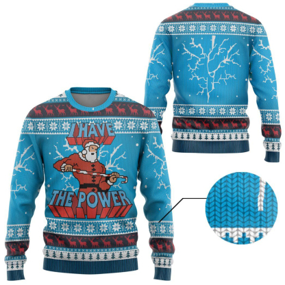 3d i have the power ugly christmas sweater 1 3D I Have The Power Ugly Christmas Sweater - Image 1