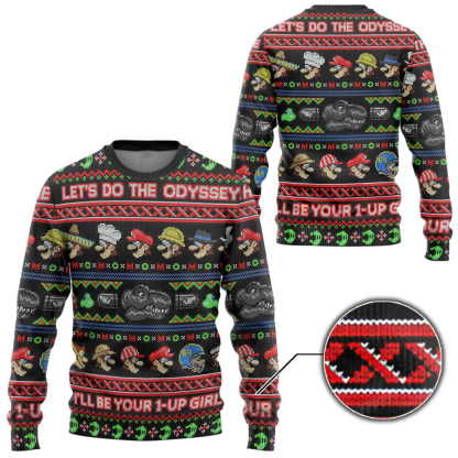 3d mario ugly christmas custom ugly christmas sweater 2 3D Mario Ugly Christmas Custom Ugly Christmas Sweater - Image 2
