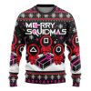 3D Merry Squidmas Squid Game Ugly Christmas Ugly Christmas Sweater - Image 1