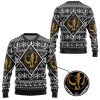 3D Mighty Morphin Black Power Ranger Custom Ugly Christmas Sweater - Image 2