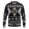 3D Mighty Morphin Black Power Ranger Custom Ugly Christmas Sweater Holiday Gift - Image 1