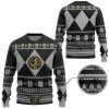 3D Mighty Morphin Black Power Ranger Custom Ugly Christmas Sweater Holiday Gift - Image 2