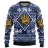 3D Mighty Morphin Blue Power Ranger Custom Ugly Christmas Sweater - Image 1
