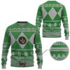 3D Mighty Morphin Green Power Ranger Ugly Christmas Sweater - Image 2