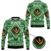 3D Mighty Morphin Green Power Ranger Ugly Christmas Sweater Holiday Gift - Image 2