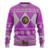 3D Mighty Morphin Pink Power Ranger Custom Ugly Christmas Sweater - Image 1