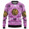 3D Mighty Morphin Pink Power Ranger Custom Ugly Christmas Sweater Holiday Gift - Image 1