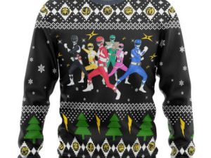 3D Mighty Morphin Power Rangers Christmas Custom Ugly Christmas Sweater Holiday Gift - Image 1