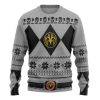 3D Mighty Morphin White Power Ranger Custom Ugly Christmas Sweater - Image 1