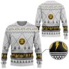 3D Mighty Morphin White Ranger Christmas Custom Ugly Christmas Sweater - Image 2