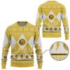 3D Mighty Morphin Yellow Ranger Christmas Custom Ugly Christmas Sweater - Image 2
