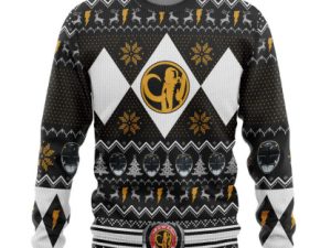 3D Mmpr Black Ranger Christmas Custom Ugly Christmas Sweater - Image 1