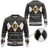 3D Mmpr Black Ranger Christmas Custom Ugly Christmas Sweater - Image 2