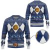 3D Mmpr Blue Ranger Christmas Custom Ugly Christmas Sweater - Image 2