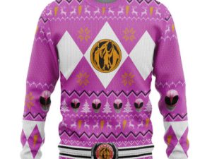 3D Mmpr Pink Ranger Christmas Custom Ugly Christmas Sweater - Image 1