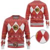 3D Mmpr Red Ranger Christmas Custom Ugly Christmas Sweater - Image 2