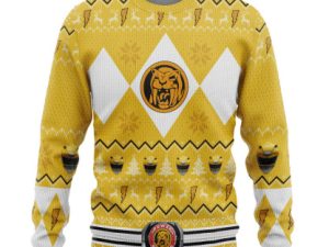 3D Mmpr Yellow Ranger Christmas Custom Ugly Christmas Sweater - Image 1