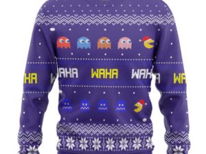 3D Pacman Waka Waka Ugly Christmas Custom Ugly Christmas Sweater - Image 1