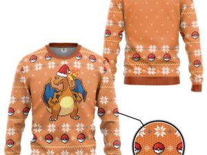 3D Pkm Blaze Charizard Ugly Gift For Christmas Ugly Christmas Sweater - Image 1