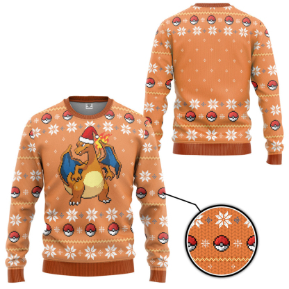 3d pkm blaze charizard ugly gift for christmas ugly christmas sweater 1 3D Pkm Blaze Charizard Ugly Gift For Christmas Ugly Christmas Sweater - Image 1