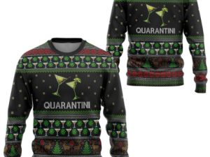 3D Quarantini Ugly Christmas Sweater - Image 1