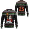 3D Santa Claus 25 Basketball Christmas Ugly Christmas Sweater - Image 1