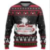 3D Santa Claus Isnt Coming Jesus Is Custom Ugly Christmas Sweater - Image 1