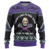 3D Skeletor He Man I Like To Feel Evil Christmas Ugly Christmas Sweater - Image 1