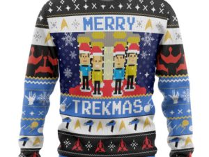3D St Merry Trekmas Ugly Christmas Ugly Christmas Sweater - Image 1