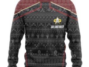 3D St Picard 2020 Red Custom Name Ugly Christmas Sweater - Image 1