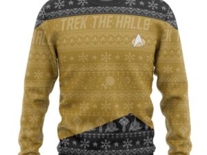 3D St The Next Generation 1987 Yellow Ugly Christmas Ver 2 Ugly Christmas Sweater - Image 1