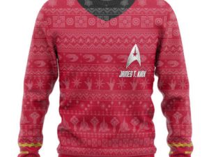 3D St The Original Series 1966 Red Custom Name Ugly Christmas Sweater - Image 1
