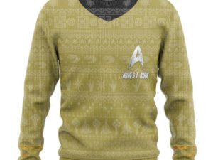 3D St The Original Series 1966 Yellow Custom Name Ugly Christmas Sweater - Image 1