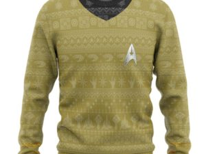 3D St The Original Series 1966 Yellow Ugly Christmas Ugly Christmas Sweater - Image 1