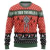 3D St Trek The Halls Christmas Edition Ugly Christmas Sweater - Image 1