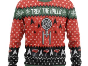 3D St Trek The Halls Christmas Edition Ugly Christmas Sweater - Image 1