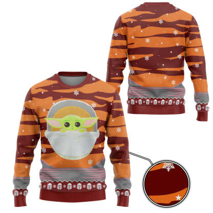 3d sw baby yoda ugly christmas edition custom ugly christmas sweater 2 3D Sw Baby Yoda Ugly Christmas Edition Custom Ugly Christmas Sweater - Image 2