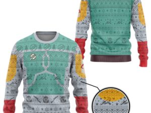 3D Sw Boba Fett Ugly Christmas Ugly Christmas Sweater - Image 1